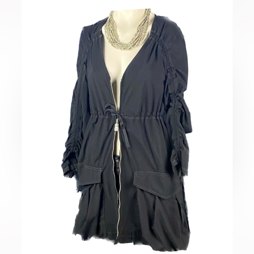 Mc Planet Womens Zip Up Drawstring Detailed Jacket Sz 6